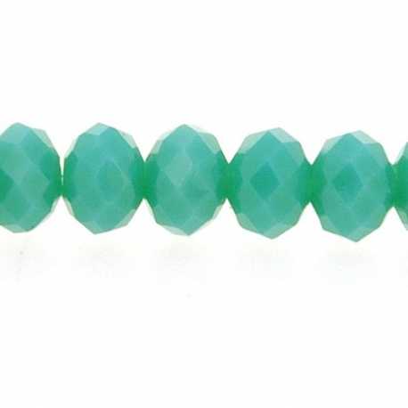 Facetkraal, donut, zeegroen, 4 x 6 mm (streng)