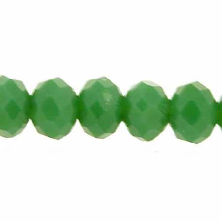 Facetkraal, donut, groen, 2 x 3 mm (streng)