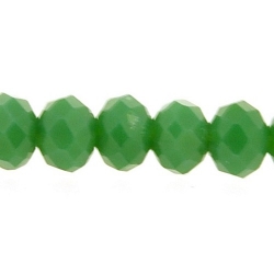 Facetkraal, donut, groen, 4 x 6 mm (streng)