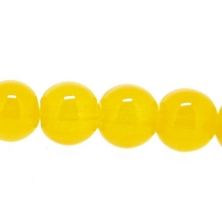 Glaskraal, rond, geel, 6 mm (streng)