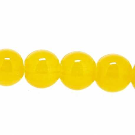Glaskraal, rond, geel, 6 mm (streng)