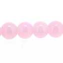Glaskraal, rond, lichtroze, 8 mm (streng)