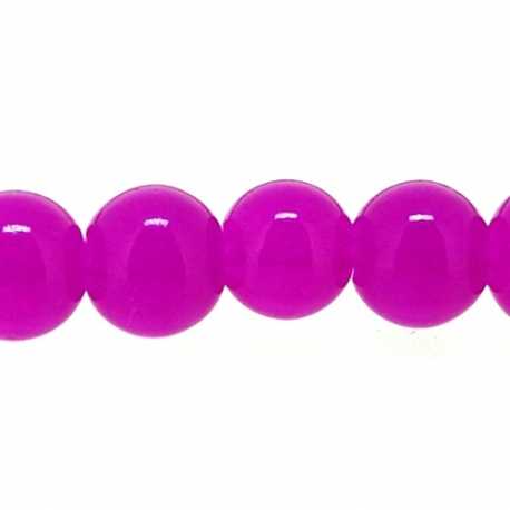 Glaskraal, rond, fuchsia, 4 mm (streng)