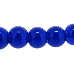Glaskraal, rond, blauw, 6 mm (streng)