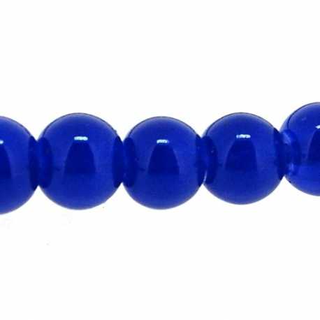 Glaskraal, rond, blauw, 6 mm (streng)