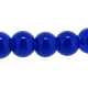 Glaskraal, rond, blauw, 8 mm (streng)