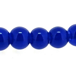 Glaskraal, rond, blauw, 8 mm (streng)