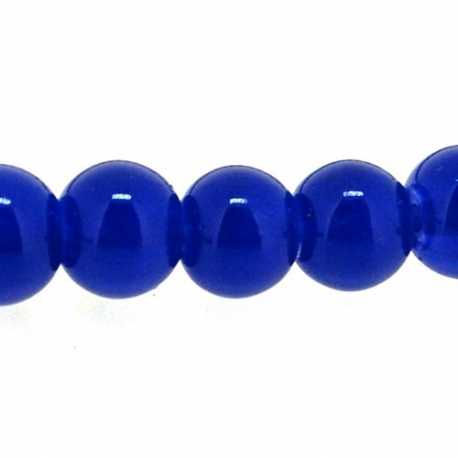 Glaskraal, rond, blauw, 8 mm (streng)