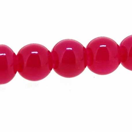 Glaskraal, rond, cerise, 4 mm (streng)