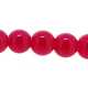 Glaskraal, rond, cerise, 6 mm (streng)