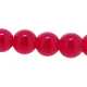 Glaskraal, rond, cerise, 8 mm (streng)