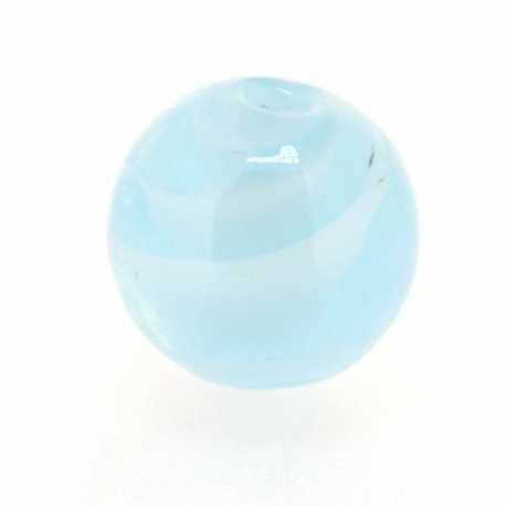 Luster kraal, rond, lichtblauw, 14 mm (3 st.)