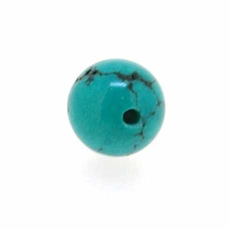 Halfedelsteen kraal, Turquoise, rond, 10 mm (10 st.)