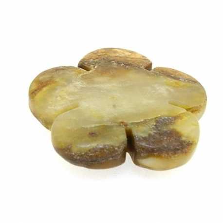 New Jade kraal bloem plat 30 mm (2 st.)