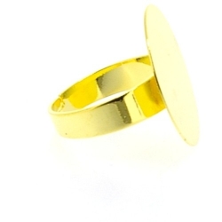 Metaal, verstelbare ring voor cabochon/plaksteen vanaf 20 mm, goud (1 st.)