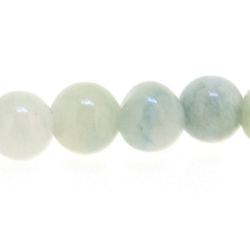Gekleurd steen kraal, rond, gemeleerd lichtgroen, 6 mm (1 streng)