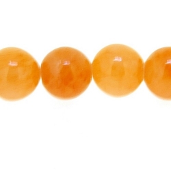 Gekleurd steen kraal, rond, warm oranje, 5 mm (streng)