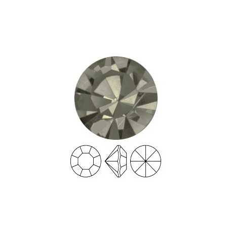 Preciosa, puntplaksteen, Mc Chaton Optima, SS22, Black Diamond, Gold Foiled, 5 mm rond (1 st.)