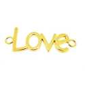 Metaal, verdeler/tussenstuk, goud, 'Love', 40 mm (3 st.)