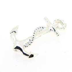 Metaal, verdeler/tussenstuk, zilver, anker, 28 mm (2 st.)