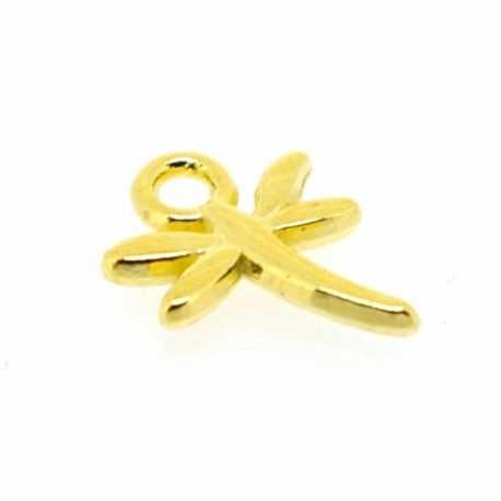 Metaal, bedel, goud, libelle, 14 mm (10 st.)