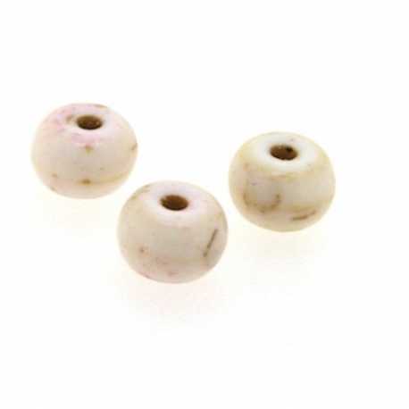 Gekleurd Turquoise kraal, wit, donut, 4 x 6 mm (ca. 95 st.)