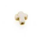 Gekleurd Turquoise kraal, wit, kruis, 10 mm (ca. 40 st.)