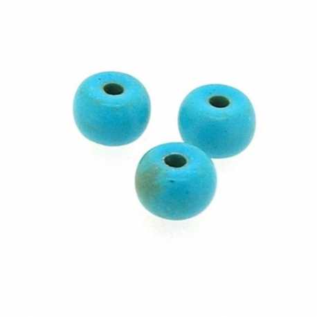 Gekleurd Turquoise, kraal, donut, blauw, 4 x 6 mm (ca. 95 st.)