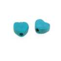 Gekleurd Turquoise. kraal, turquoise, hart, 5 mm (streng)