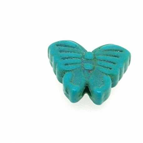 Gekleurd Turquoise, kraal, vlinder, turquoise, 13 mm (ca. 24 st.)