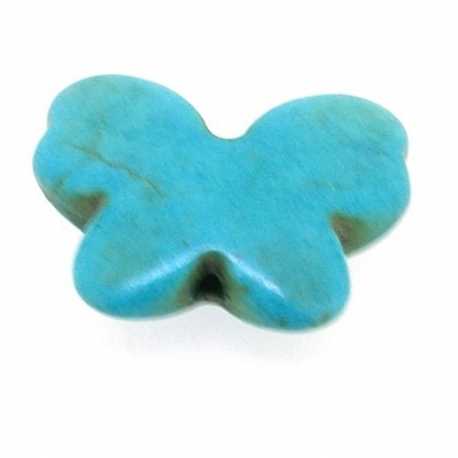 Gekleurd Turquoise, kraal, vlinder, turquoise, 18 mm (ca. 18 st.)