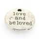 Bedel, rond, 'Love and beloved', zilver, 20 mm (3 st.)
