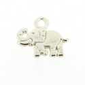 Metaal, bedel, zilver, olifant, 12 mm (10 st.)