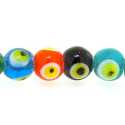 Glaskraal, rond, Turks oog, mix, 10 mm (streng)