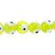 Glaskraal, rond, Turks oog, limegroen, 8 mm (streng)