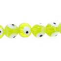 Glaskraal, rond, Turks oog, limegroen, 8 mm (streng)