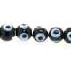 Glaskraal, rond, Turks oog, zwart, 6 mm (streng)