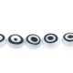 Glaskraal, rond, Turks oog, wit, 8 mm (streng)