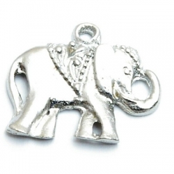 Metaal, bedel, olifant, zilver, 21 mm (3 st.)