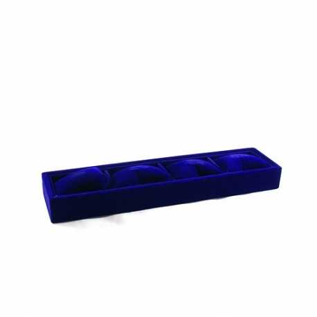 Displaydoos voor armbanden/horloges, velours, blauw, 4 kussentjes (1 st.)