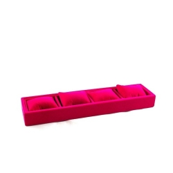 Displaydoos voor armbanden/horloges, velours, fuchsia, 4 kussentjes (1 st.)