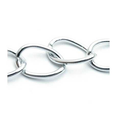 Jasseron ketting, zilver, 28 mm (1 mtr.)