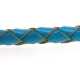 Natuurleer, rond, gevlochten, blauw, 5 mm (1 meter)