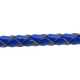 Natuurleer, rond, gevlochten, donkerblauw, 4 mm (1 meter)