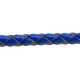 Natuurleer, rond, gevlochten, donkerblauw, 5 mm (1 meter)