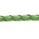 Natuurleer, rond, gevlochten, lichtgroen, 4 mm (1 meter)