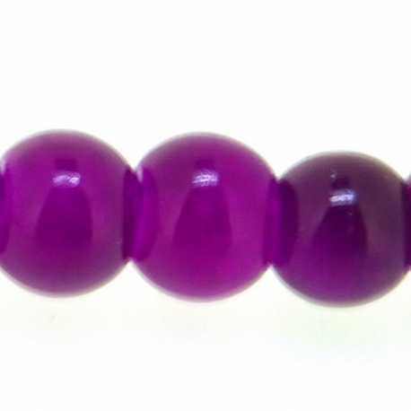 Glaskraal, rond, paars, 6 mm (streng)