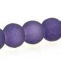 Glaskraal, rond, paars, mat, 6 mm (streng)