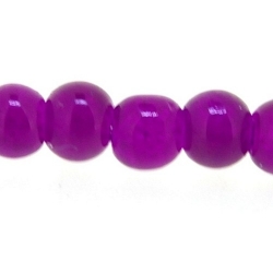 Glaskraal, rond, paars, 5 mm (streng)