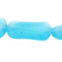 Glaskraal, rechthoek, afgerond, lichtblauw, 14 x 8 mm (streng)